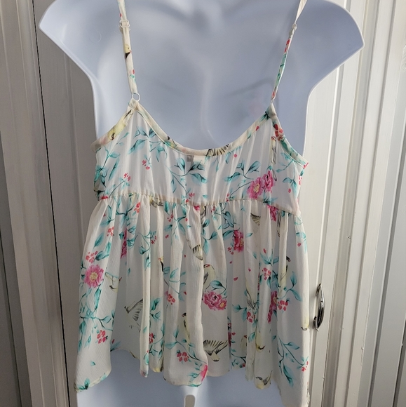 Torrid Tank Sheer Floral Bird - Picture 3 of 5